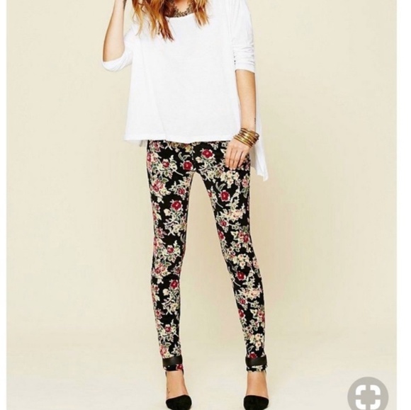 Free People Pants - Free People floral corduroy pants